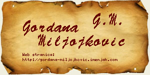 Gordana Miljojković vizit kartica